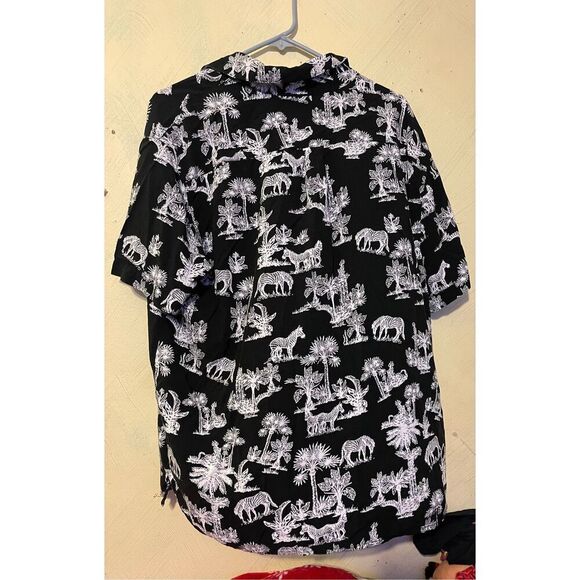 Men’s Original Use Zebra Print All Over Rayon Button up Shirt XL - Picture 6 of 8